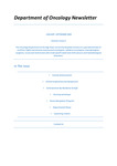 Newsletter Volume I Issue-II January-September-2020 by Department of Oncology